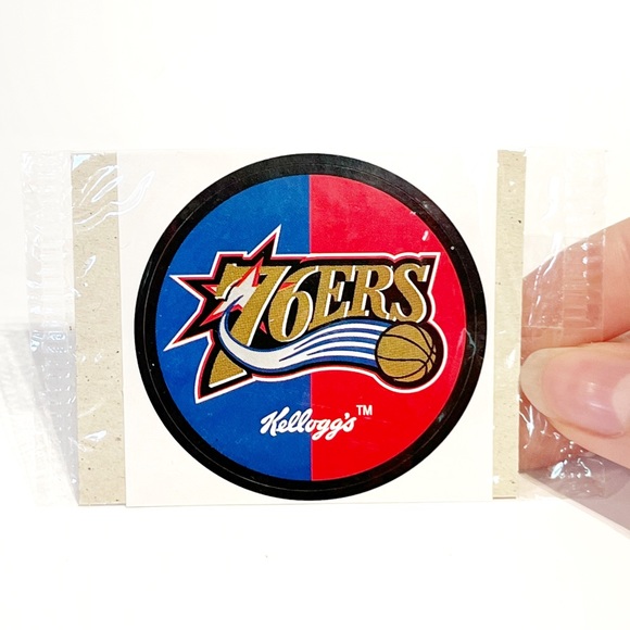 Vintage NBA Basketball Team Logo Stickers 76ers Nets Kelloggs Cereal Surprise - Picture 2 of 5